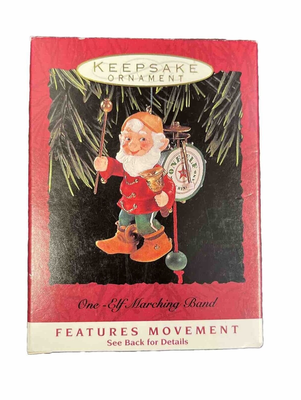 Hallmark Keepsake Ornament One Elf Marching Band Features Movement 1993